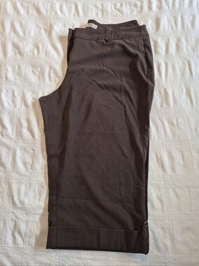 Dressbarn women's size 18W brown cropped pants, officewear VGUC